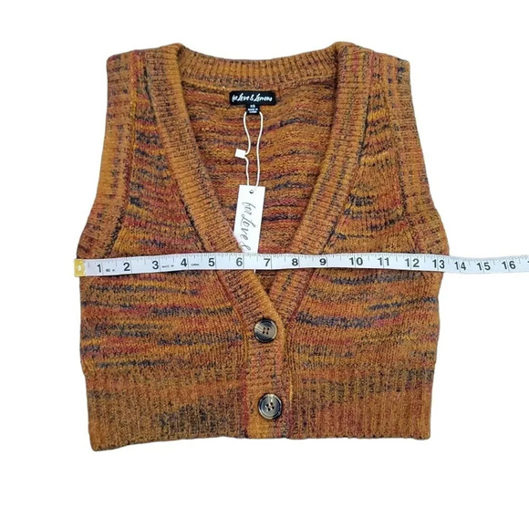 For Love & Lemons Helena Crop Sweater Vest in Orange - Picture 11 of 12